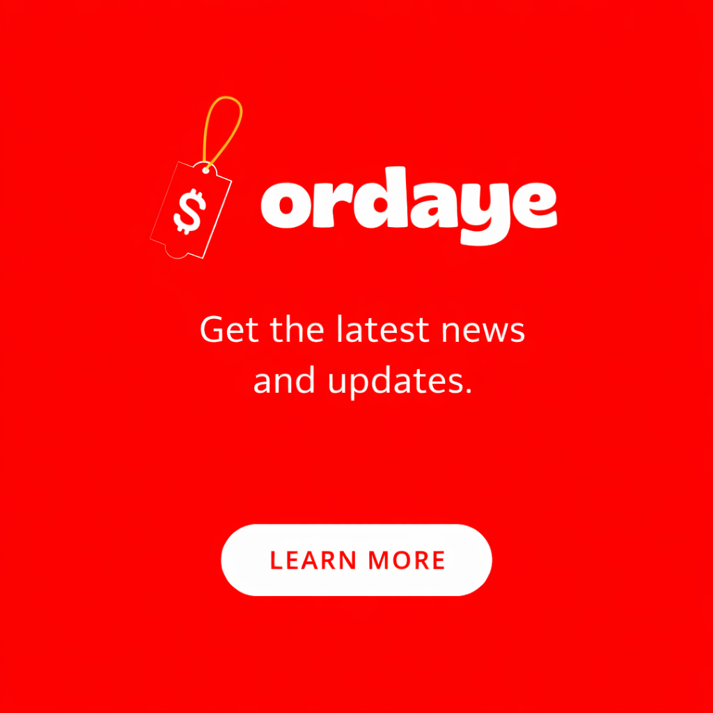 ordaye promotional graphic with call to action